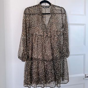 Zara Cheetah Print Dress w/ Slip